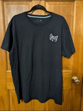 Men's Black Short-Sleeve Tee with Colorful Pirate Goat